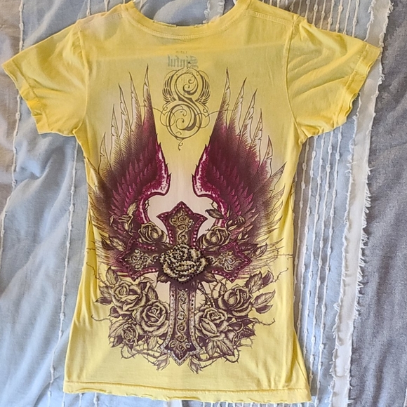 Sinful Winged Cross Tee - Picture 2 of 6